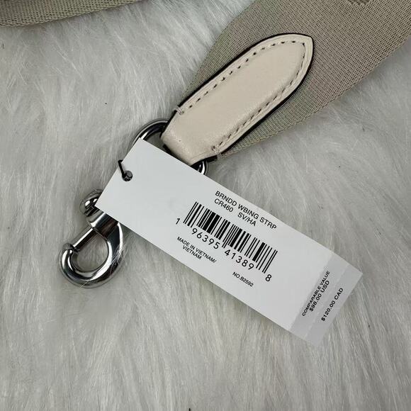 Coach Webbing Strap In Webbing and Smooth Leather/Silver/Chalk CR460 NWT - Picture 3 of 6